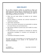 Integrated Management System Policy (English)