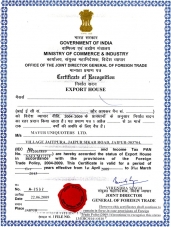 Export House Certificate